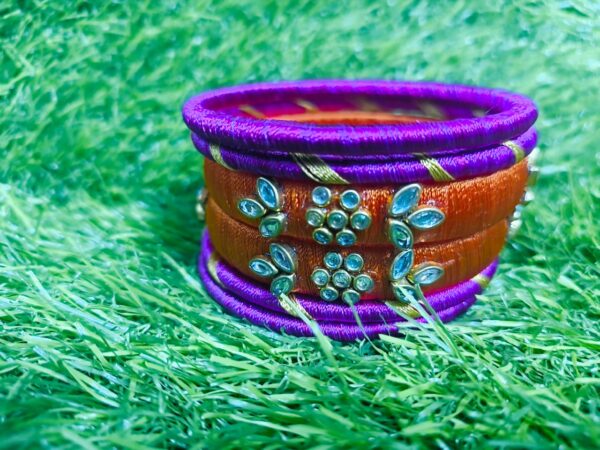 Silk thread kundan bangles