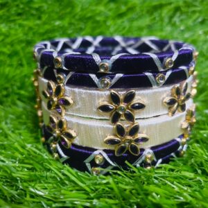 Silk thread kundan bangles