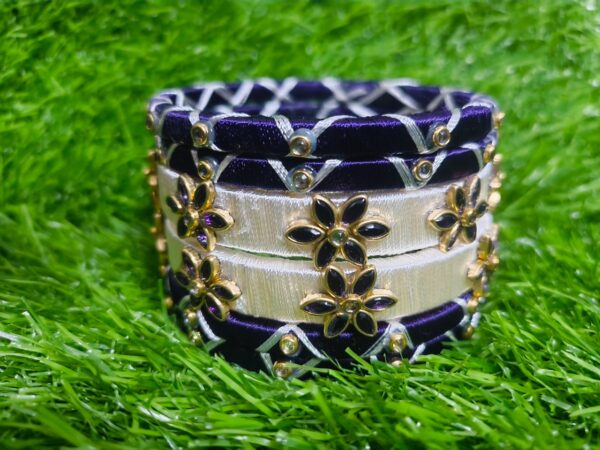 Silk thread kundan bangles