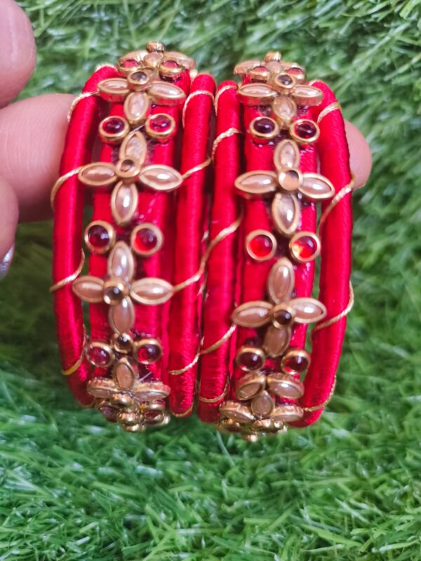Silk thread kundan bangles