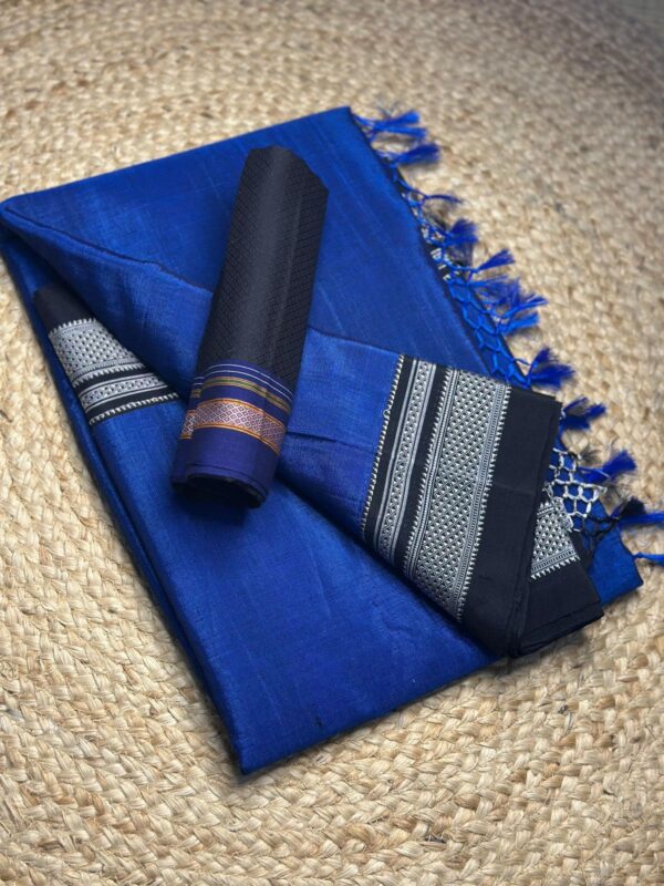 Handloom plain chikki paras silk pallu sarees - Image 3
