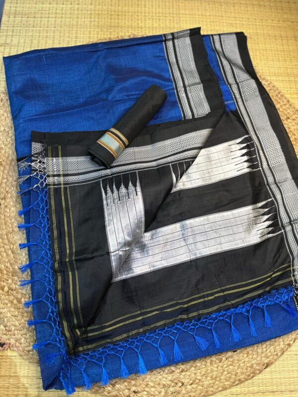 Handloom plain chikki paras silk pallu sarees - Image 2