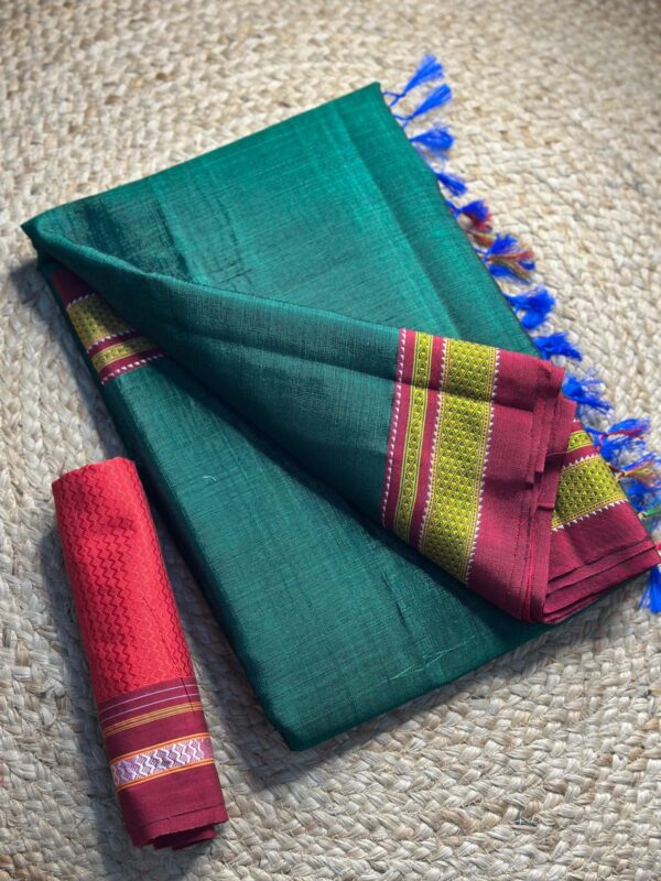 HANDLOOM plain chikki paras silk pallu sarees