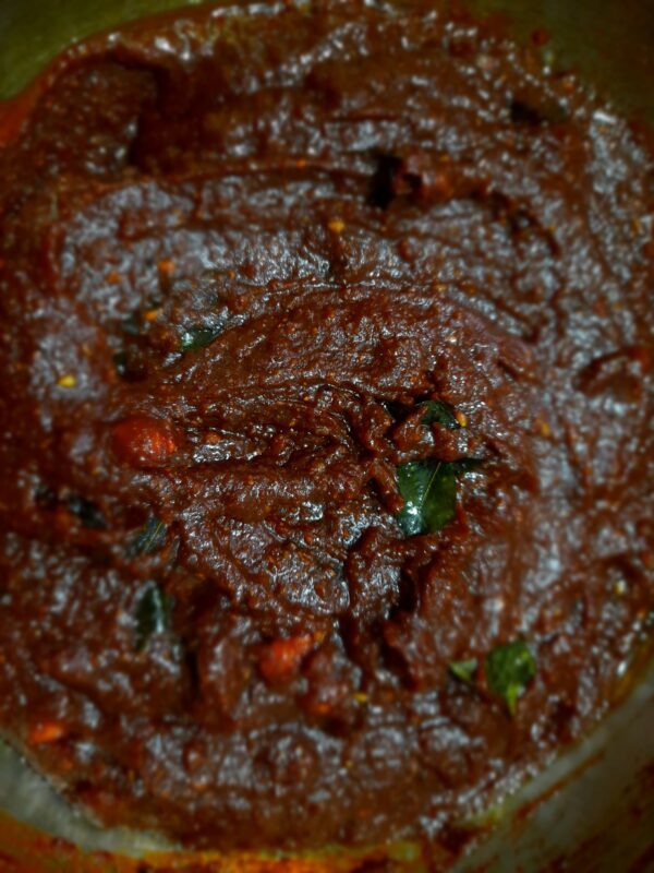 Homemade authentic IYENGAR style puliogare gojju..