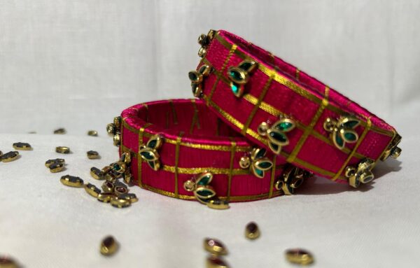 Silk thread kundan bangles - Image 3