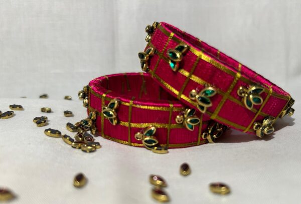 Silk thread kundan bangles - Image 2