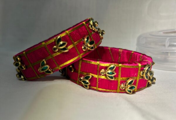 Silk thread kundan bangles - Image 4