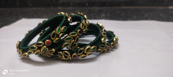 Silk thread kundan bangles - Image 3