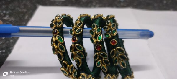 Silk thread kundan bangles - Image 2