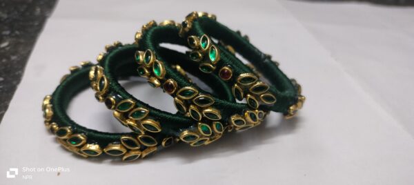 Silk thread kundan bangles - Image 4