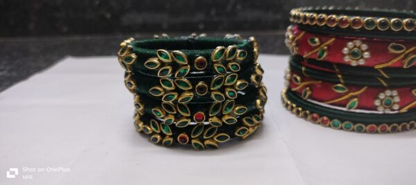 Silk thread kundan bangles