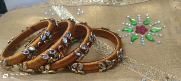 Kids Silk thread kundan bangles - Image 2