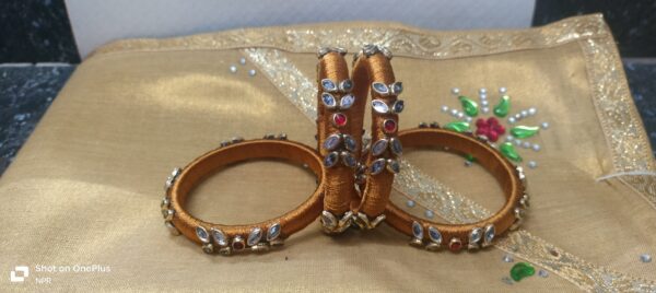 Silk thread kundan bangles - Image 6