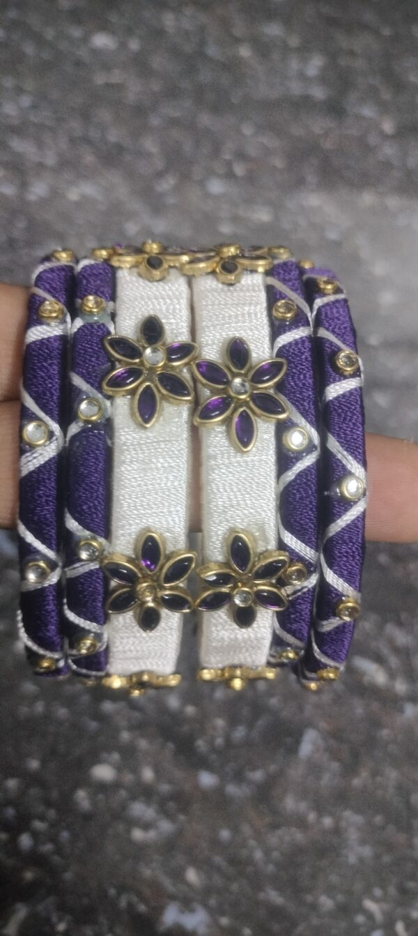 Silk thread kundan bangles - Image 3