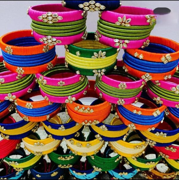 Silk thread kundan bangles Return gifts - Image 2