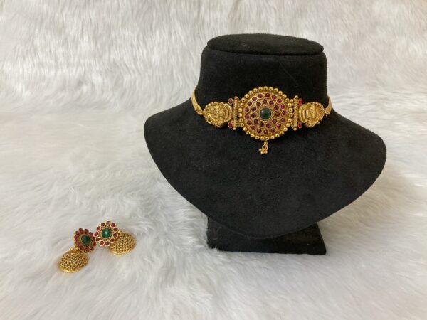 Elegent Kemp High Neck Choker With Jumka - Image 4