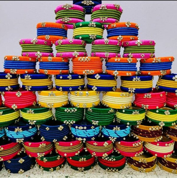 Silk thread kundan bangles Return gifts - Image 4
