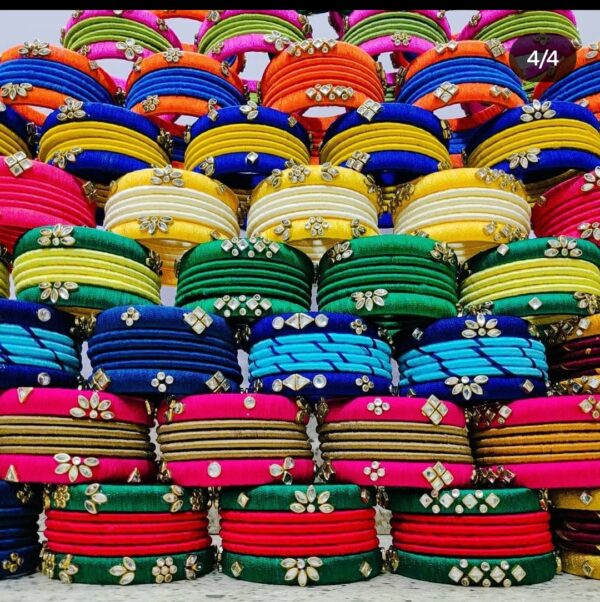 Silk thread kundan bangles Return gifts - Image 3