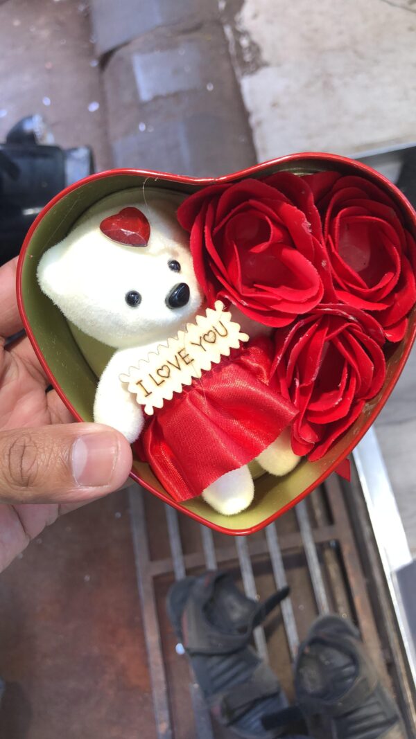 Teddy Bear Heart Box Red Rose Valentine Day Gift Purpose Day Love Gifts in Heart Shaped Gifting Boxes