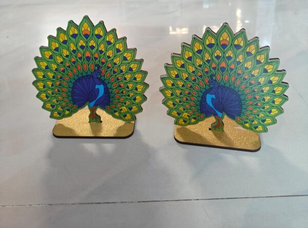 Open peacock pair MDF material