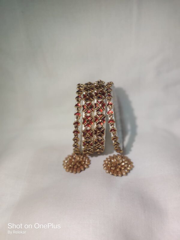 Valentine's day special Kundan bangles - Image 5