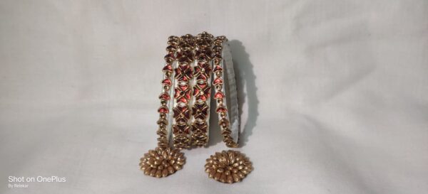 Valentine's day special Kundan bangles - Image 4