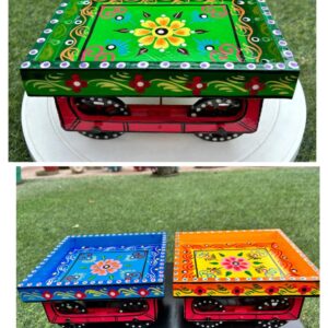 New Wooden Serving Thela/Serving Wooden Thela/Tray Thela with Moving Wheel for Dinning Table, Resturant Serving