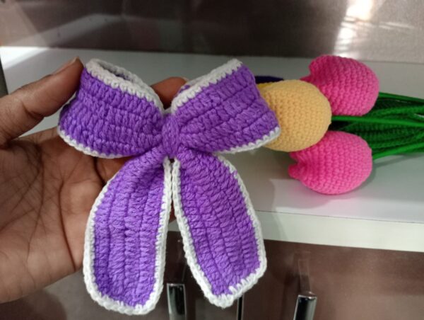Crochet hair clip bow - Image 2