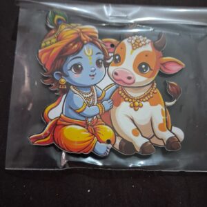God Krishna Wooden Fridge Magnet
