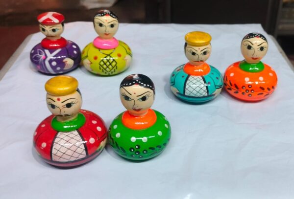 Channapatna Wooden Haldi - Kumkum Container/Sindur Kumkum Shringar Box Sindoor dibbi