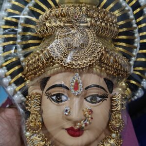 German silver face with Tanjore painted with heavy jewellery*