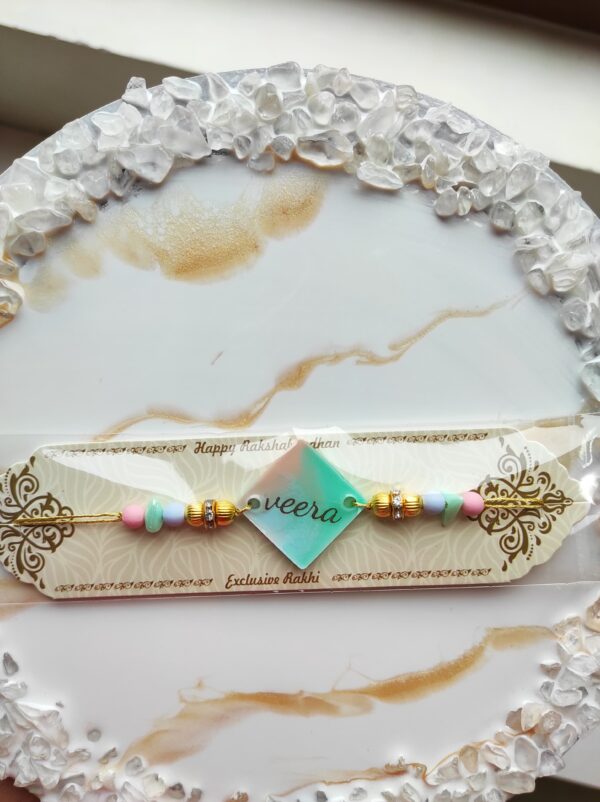 Resin art customised Rakhi - Image 8