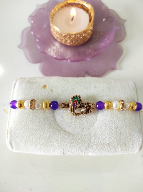 Metal charm Rakhi - Image 4