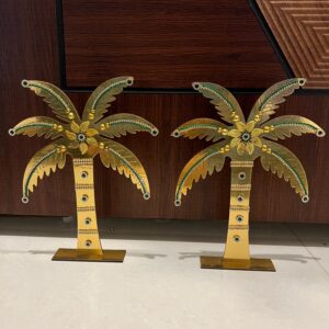 Gold acrylic with mdf  coconut tree stand