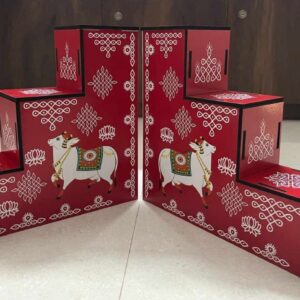 Pichwai Design Diya Stand