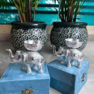 Elephant ankhand diya in velvet box*