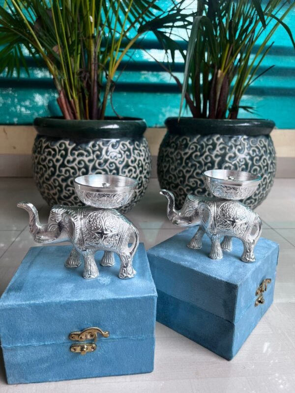 Elephant ankhand diya in velvet box*
